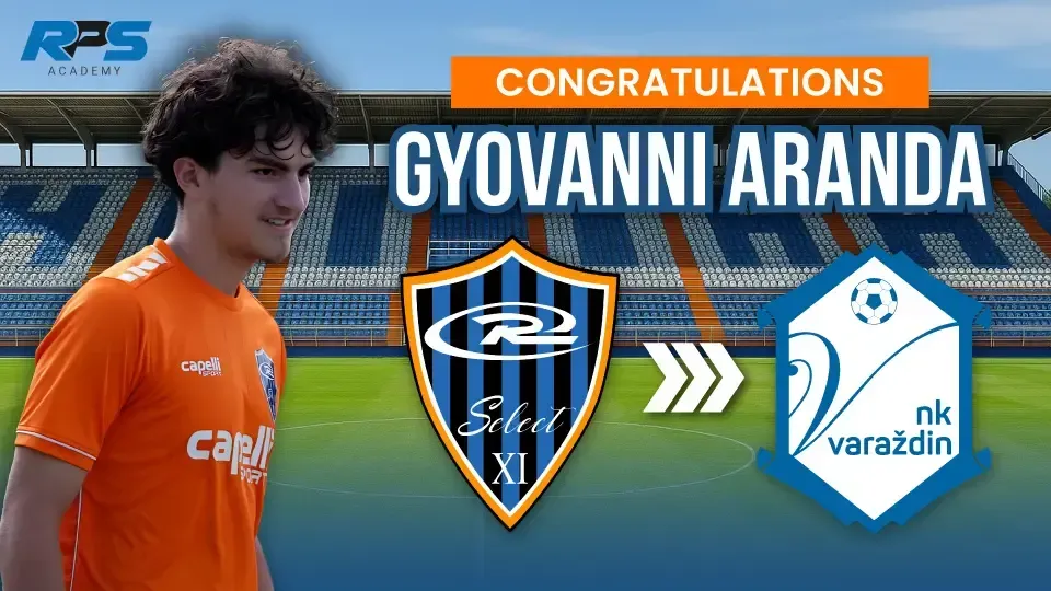 Soccer player Gyovanni Aranda transfer announcement from Select XI to NK Varaždin.