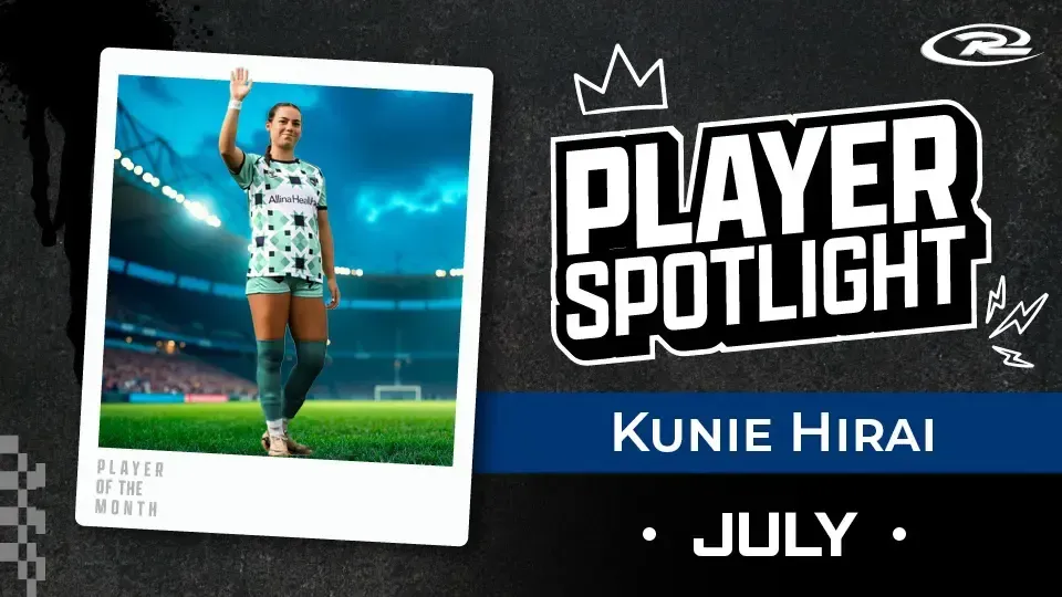 A picture of a soccer player with the words player spotlight on it