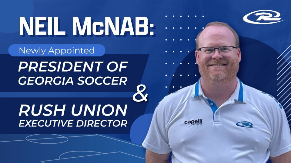 Neil McNab, newly appointed president of Georgia Soccer & Rush Union executive director. Man smiling, wearing a polo.