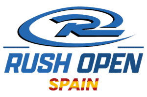 Logo for Rush Open Spain, with blue 
