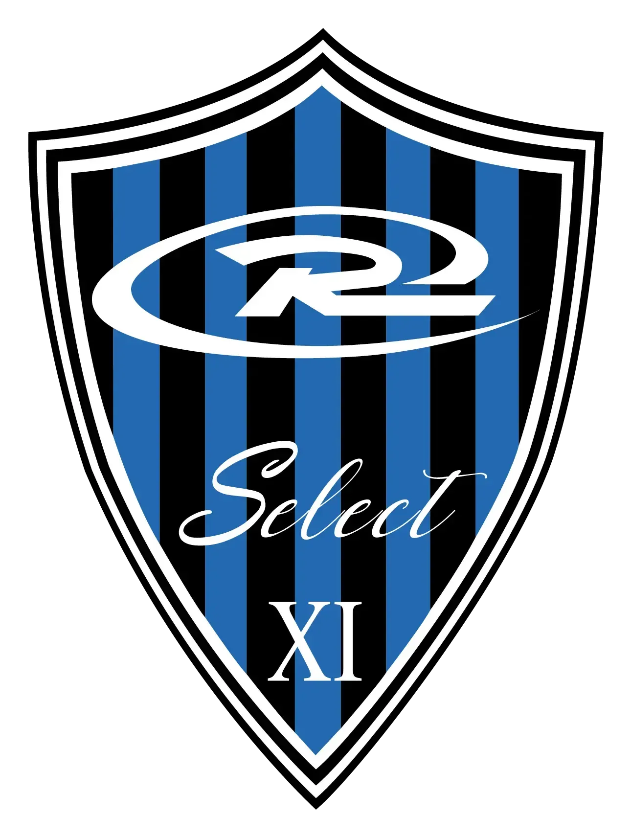 Rush Select National Team logo: blue and black shield with text and a stylized