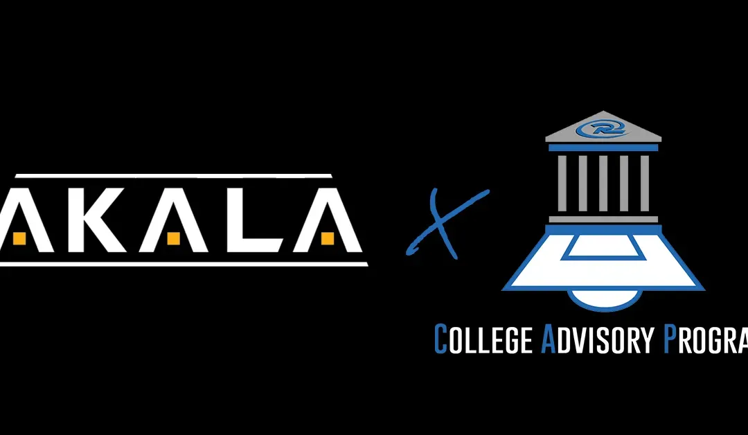 The logo for the college advisory project is on a black background.