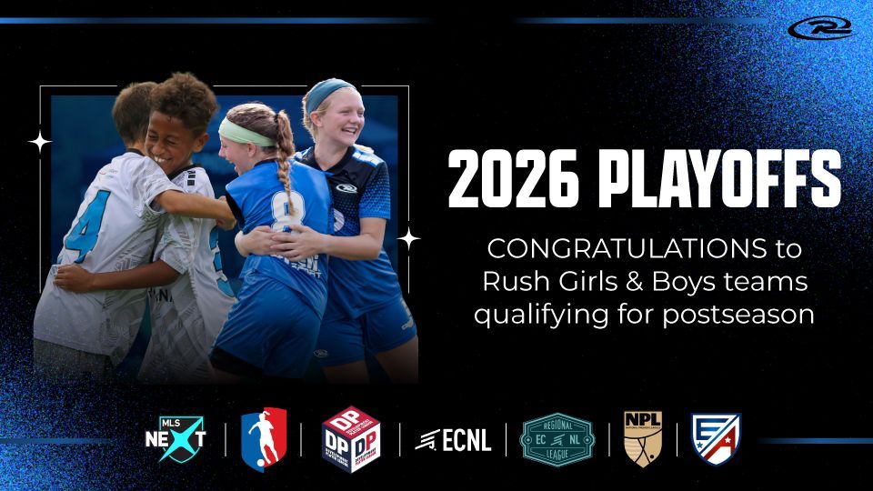 CONGRATULATIONS to Rush Girls/Boys qualifying for the postseason, with team celebration and league logos