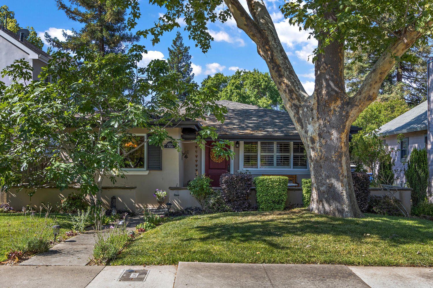 Bungalow house with trees in front | Sell my house fast in Greenhaven-Pocket, CA with Catricala Real Estate Group