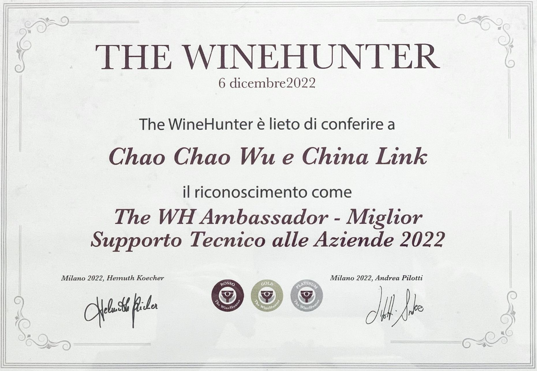 Wine hunter, china-link, vino, cina