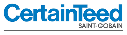 A blue and white logo for certainteed saint gobain