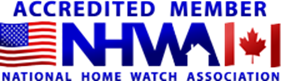 A logo for the national home watch association