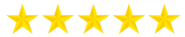 A row of yellow stars on a white background.