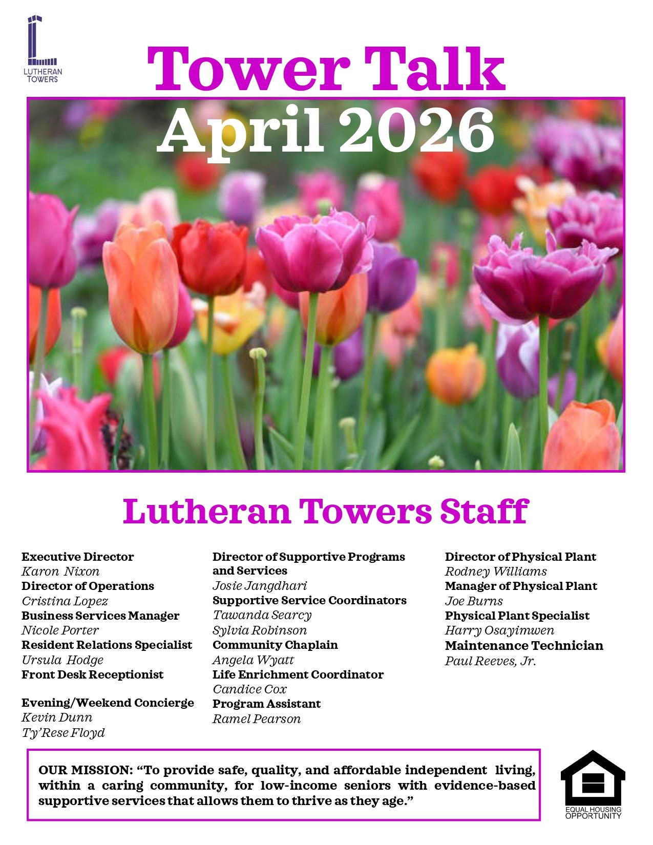 A newsletter cover titled 