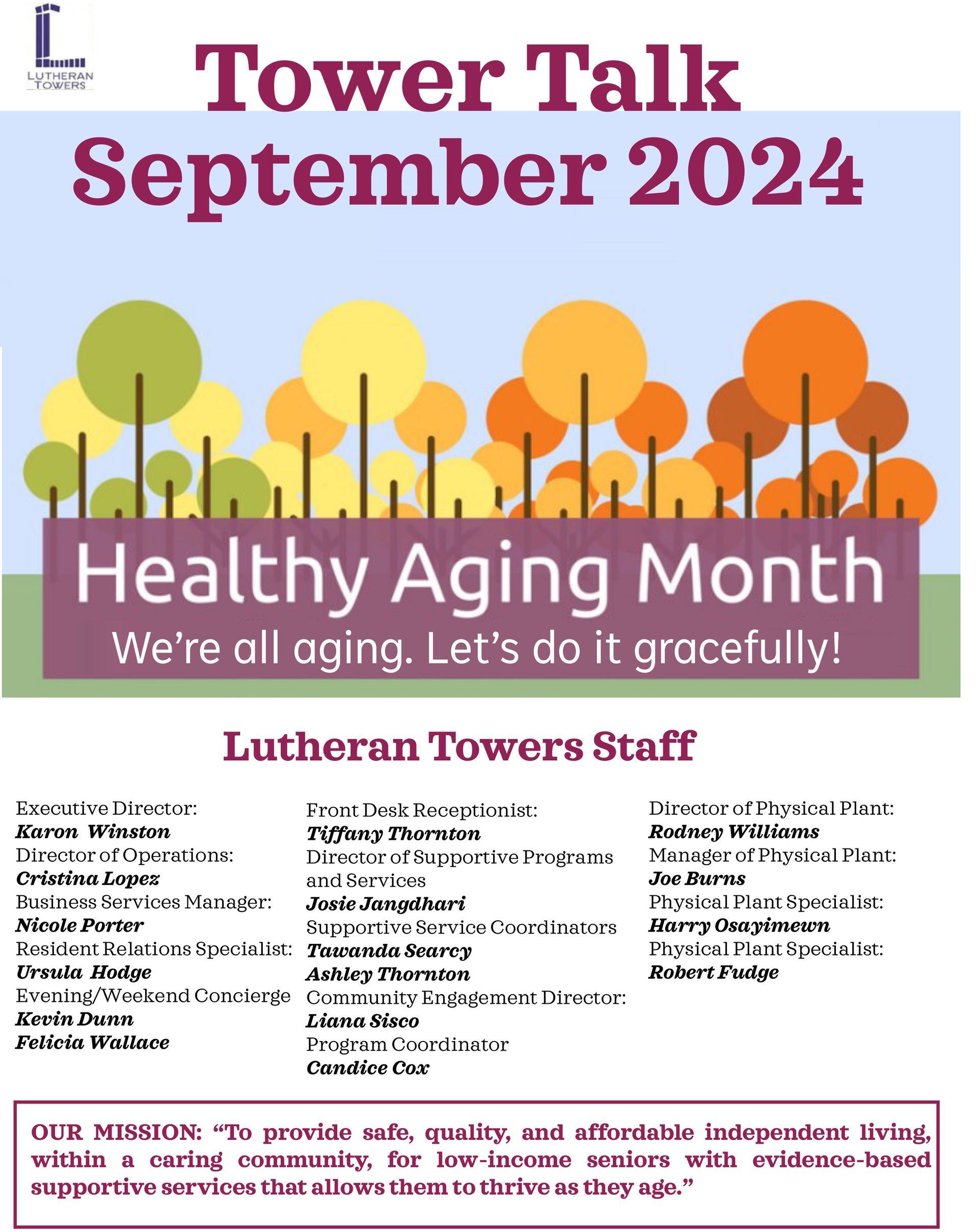Tower Talk September  2024 — Atlanta, GA — Lutheran Towers