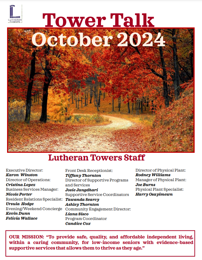 Tower Talk October  2024 — Atlanta, GA — Lutheran Towers