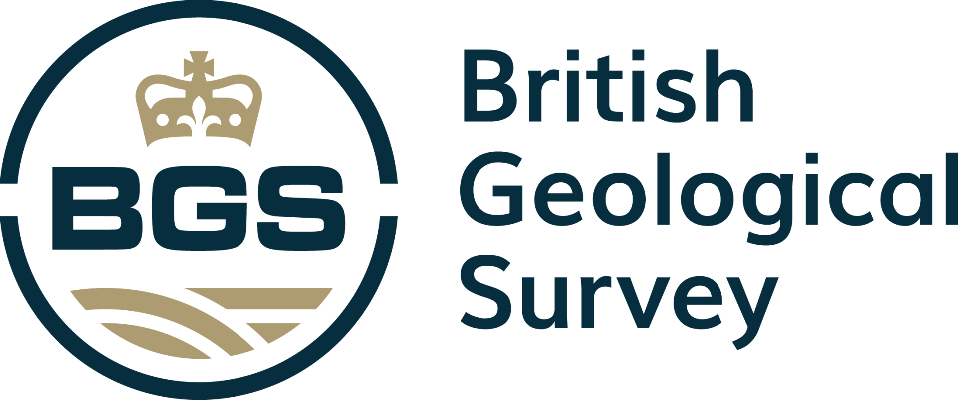The logo for british geological survey has a crown on it.