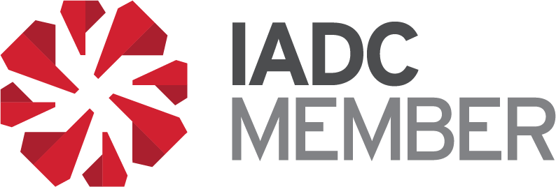 The iadc member logo has a red flower on it.