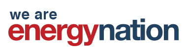 A red and blue logo that says we are energynation