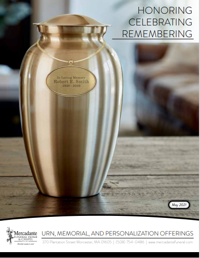 a memorial and personalization catalog for mercadante funeral home & chapel