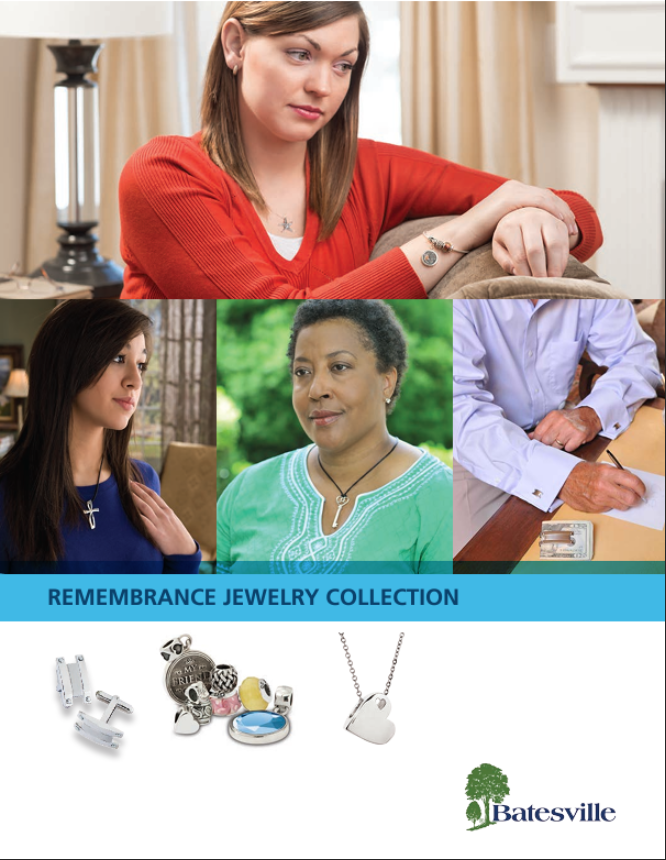 a brochure for batesville remembrance jewelry collection
