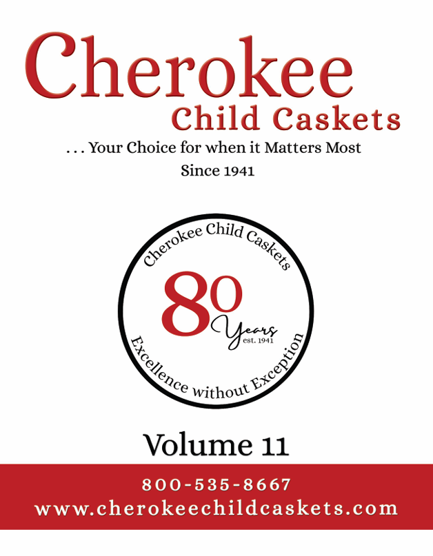 an advertisement for cherokee child caskets volume 11