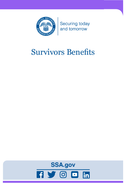 A poster for survivors benefits with a purple border