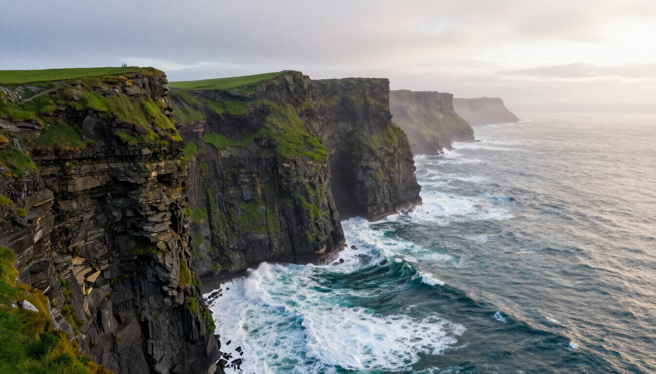 A stunning view of the Irish coastline representing Ireland tours 2027.