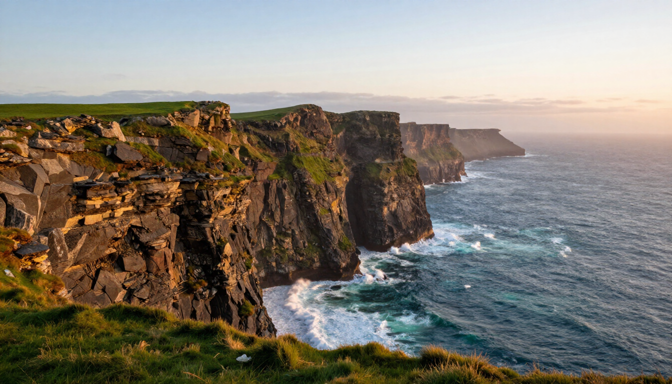 The majestic Cliffs of Moher at sunset