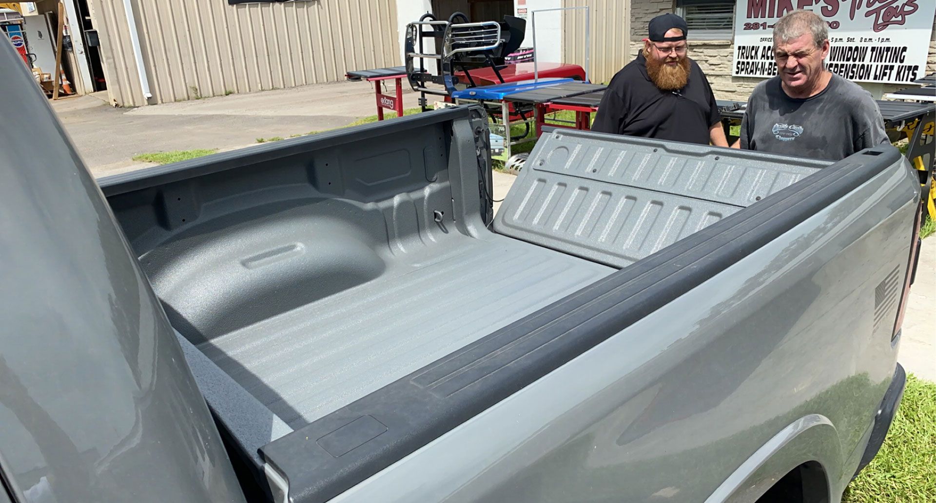 gray truck bed