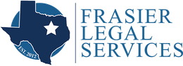 Logo of Frasier Legal Services, features a Texas outline with a star inside, in a blue circle. 