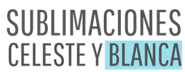 Texto que dice “SUBLIMACIONES CELESTE Y BLANCA”. La palabra “BLANCA” está resaltada en azul claro.