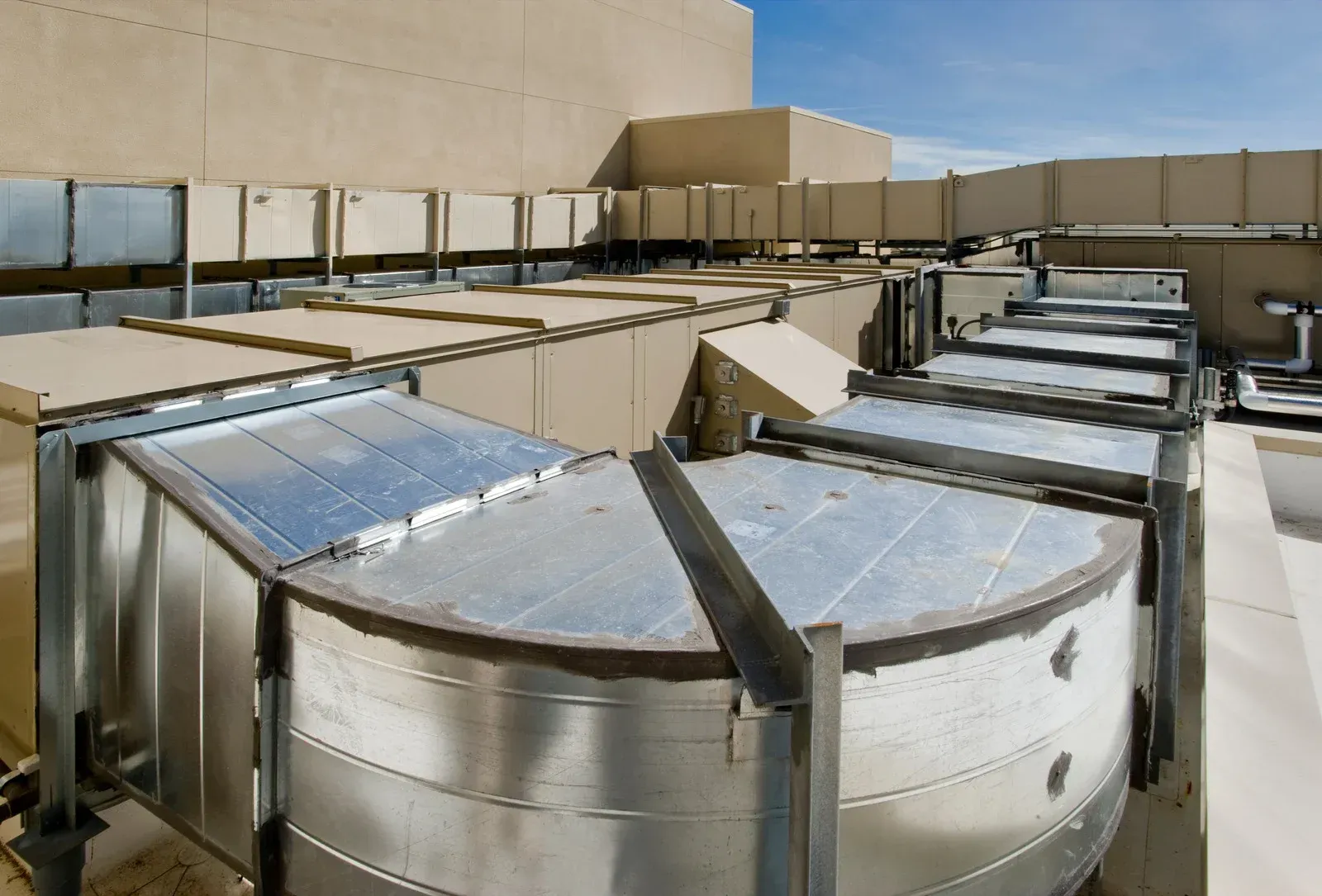 The roof of a building with a canopy over it.