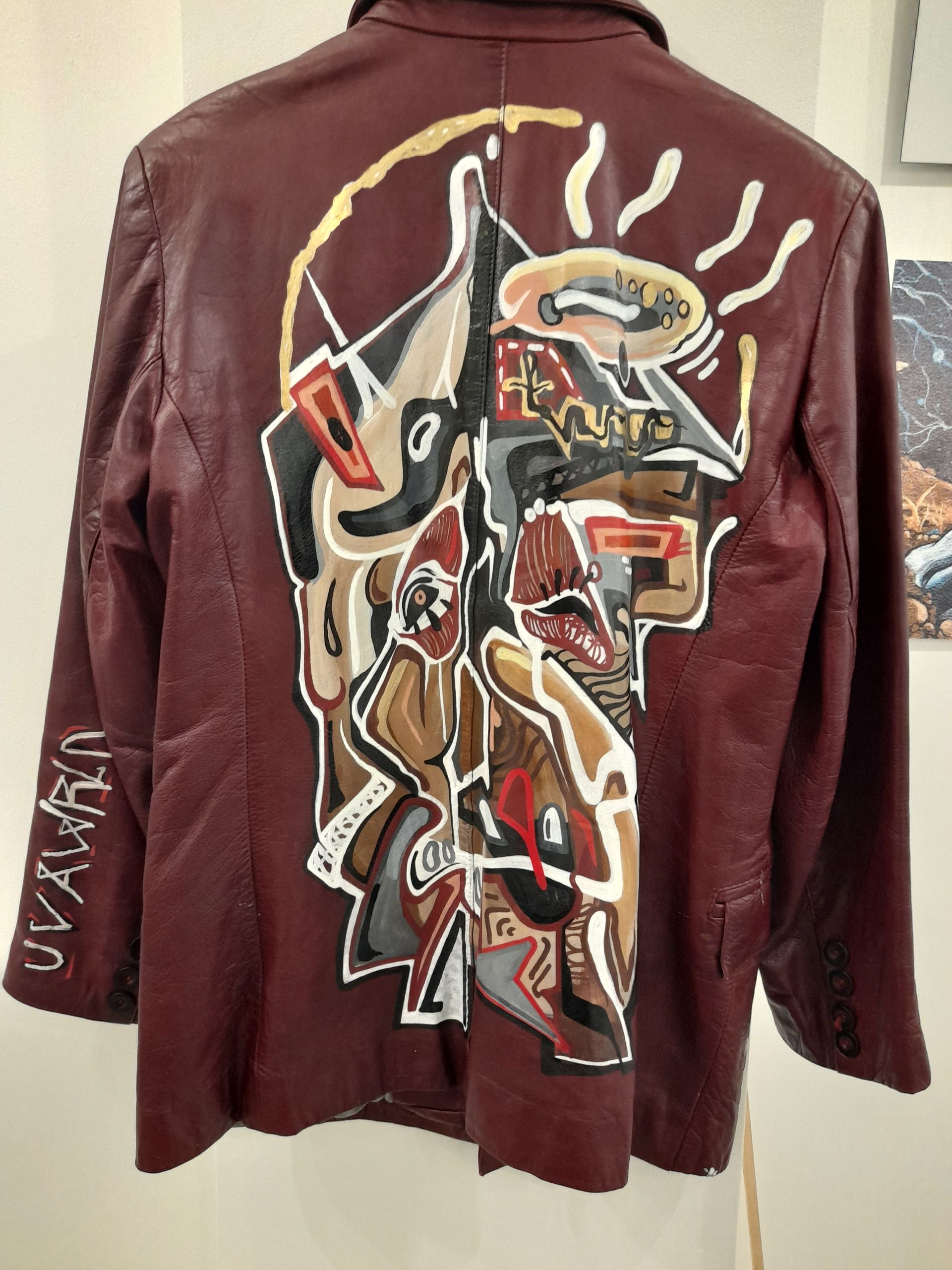 Customised Jacket customize red leather