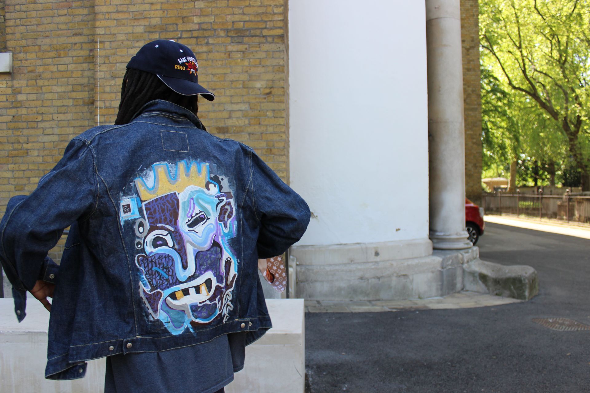 Customised Jacket customize red leather Denim