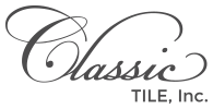 A black and white logo for classic tile inc.