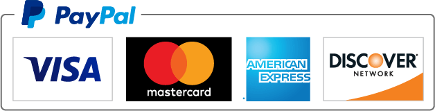Paypal visa mastercard and discover logos on a white background