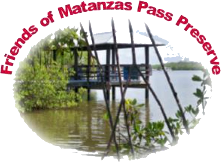 The logo for the friends of matanzas pass preserve shows a house in the water