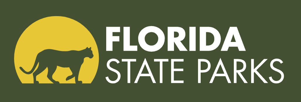 A logo for florida state parks with a silhouette of a panther