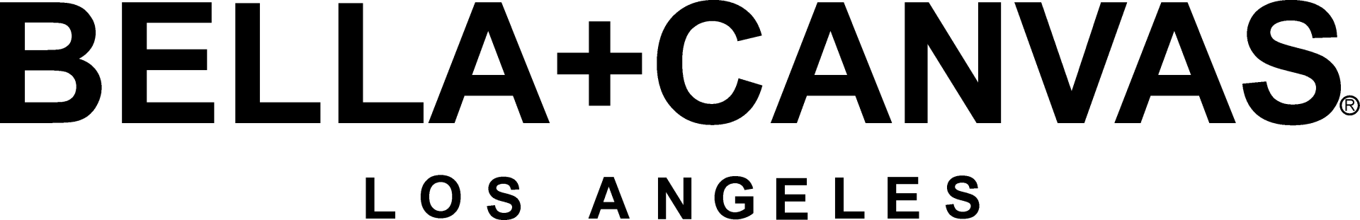 A black and white logo for bella + canvas los angeles