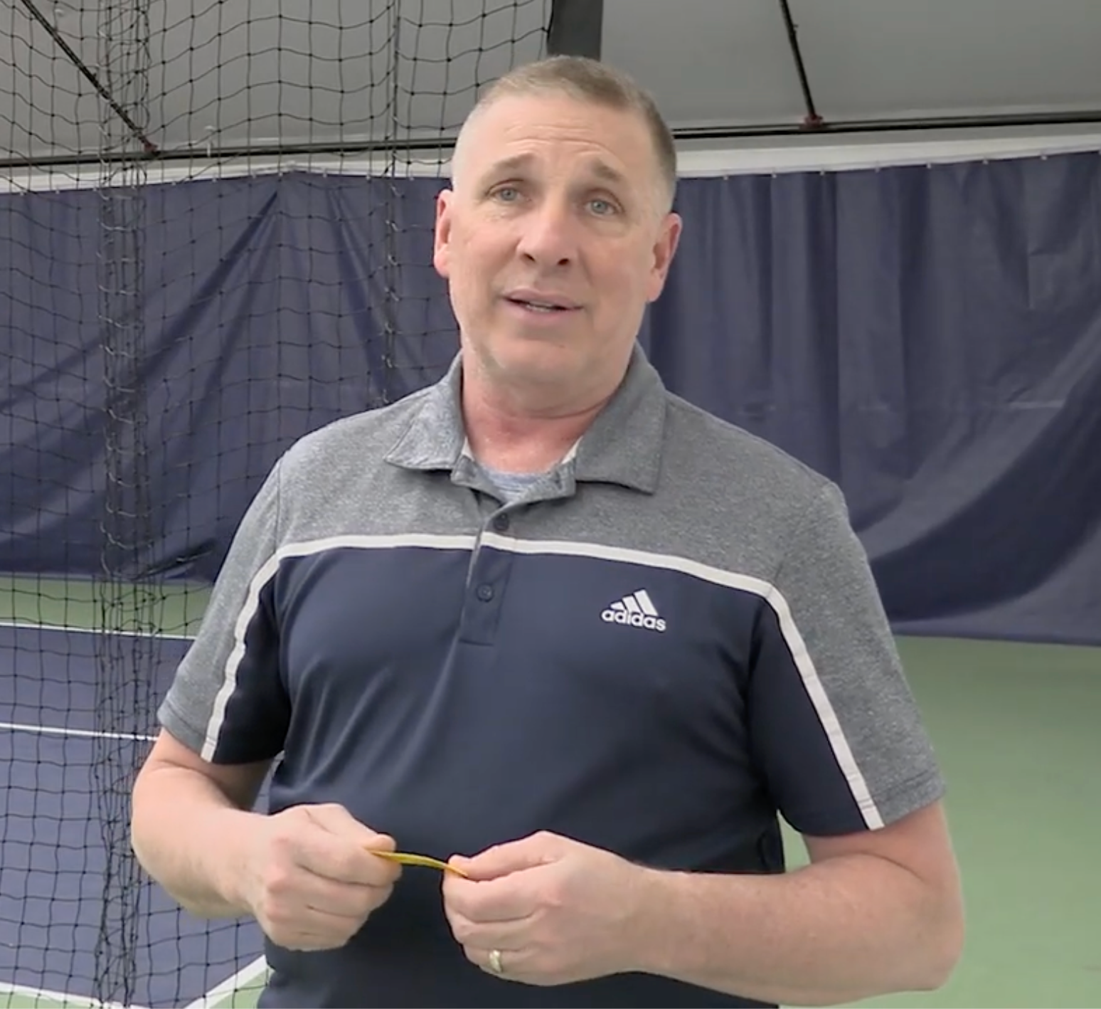 David LaPorte leading Ellington Public Schools students during a pickleball session at Ellington Rac