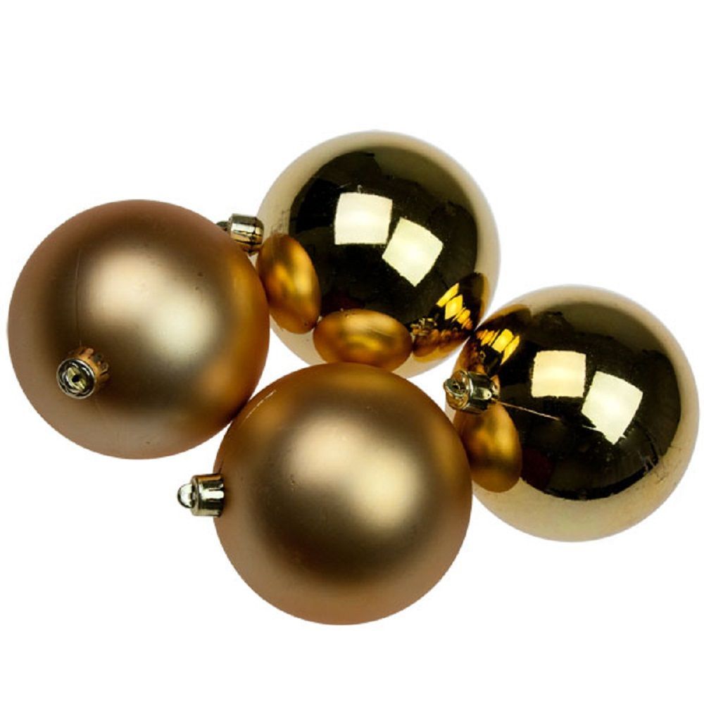 Gold Baubles - Shatterproof - Pack of 4 x 100mm