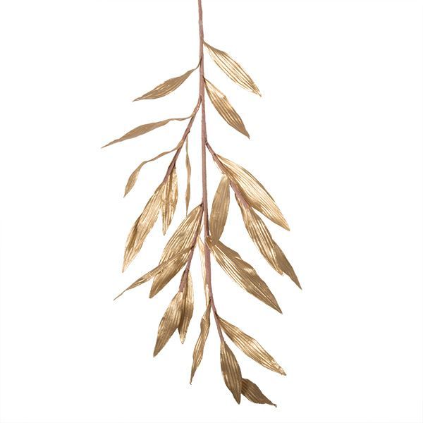 Two Tone Gold Metallic Finish Leaf Spray - 81cm