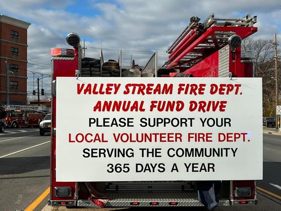 Fire Department Annual Fund Drive sign