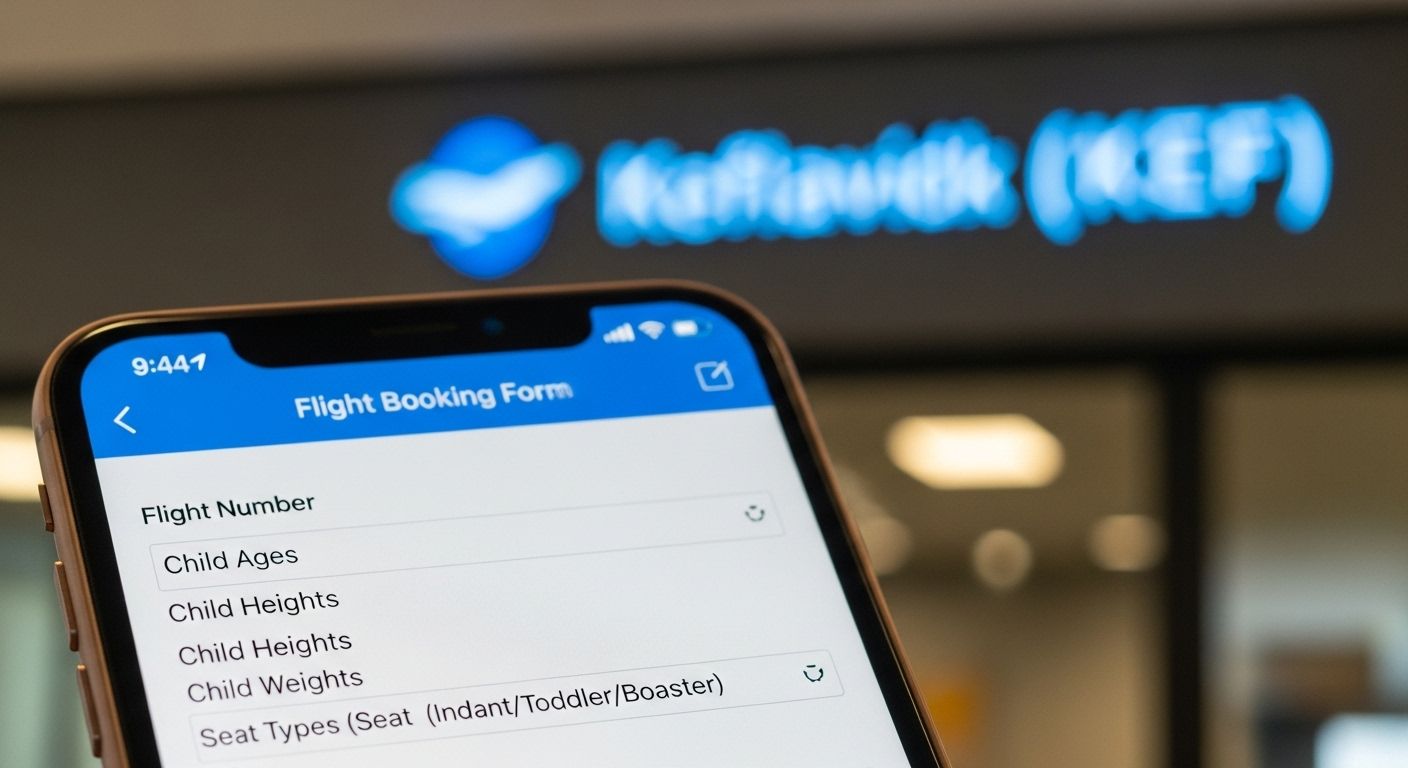 keflavik airport transfer with child seat — booking form details