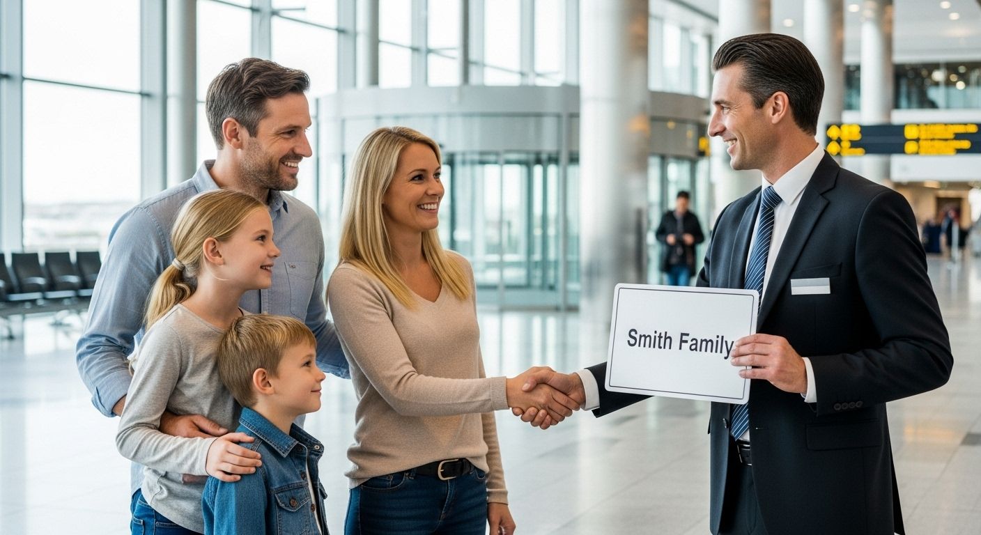 Keflavik Airport transfer - family arriving in Reykjavik