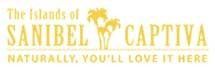 Logo for Sanibel & Captiva Islands with text and palm tree graphic.