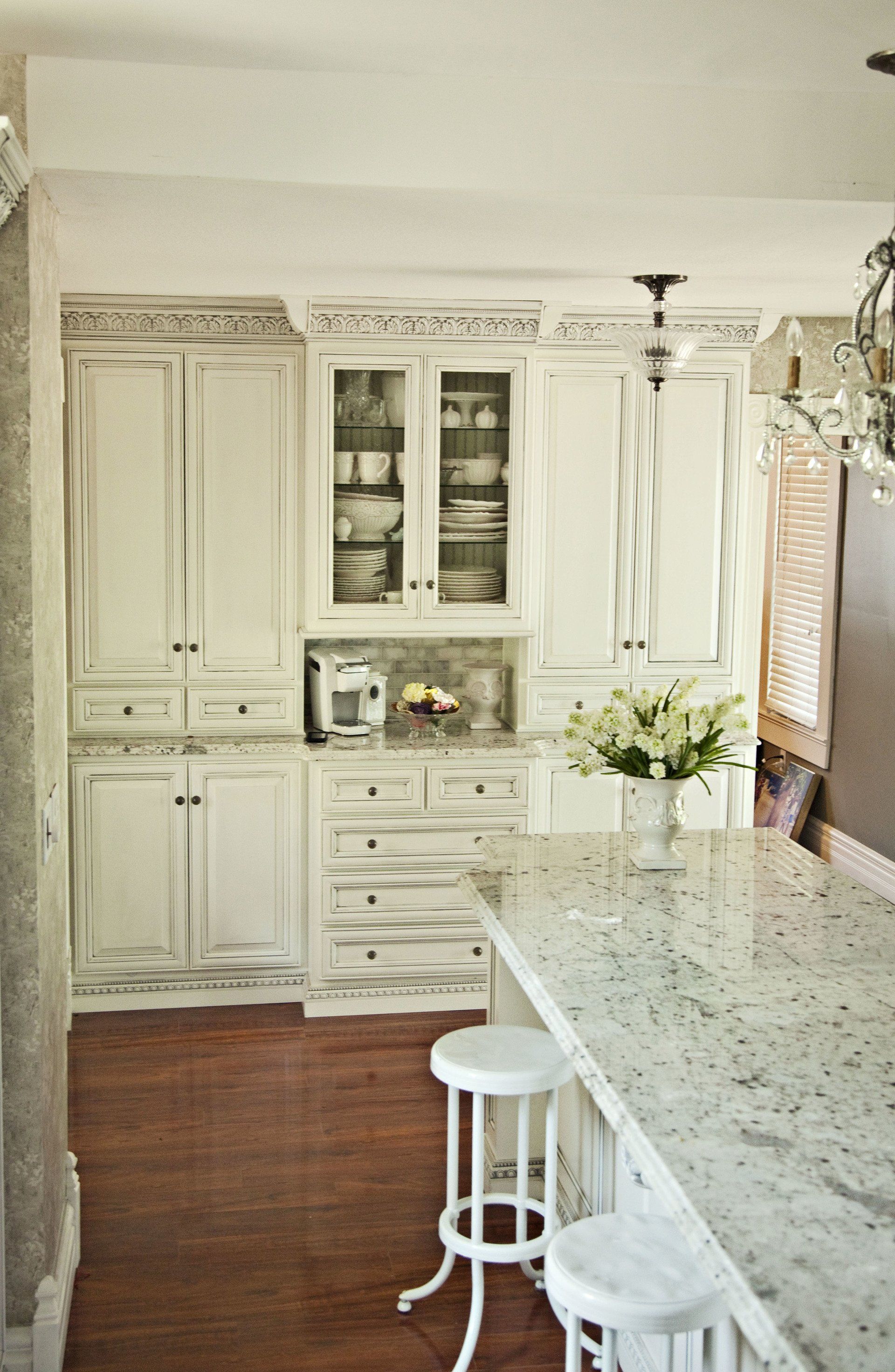 antique white custom kitchen