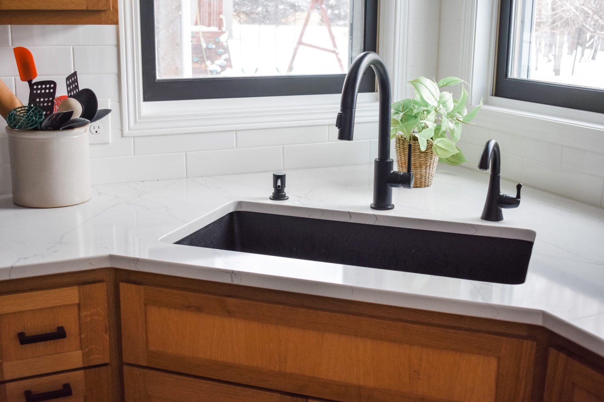 Sink with Black Faucet — Annandale, MN — Lakewood Homes & Remodeling LLC