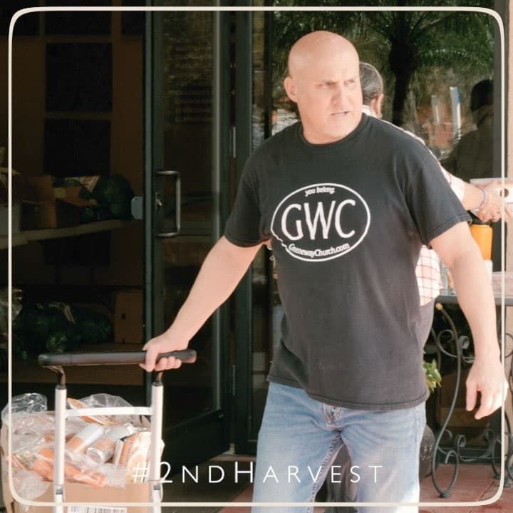 Man in black shirt with 