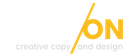 A yellow and white logo for creative copy and design