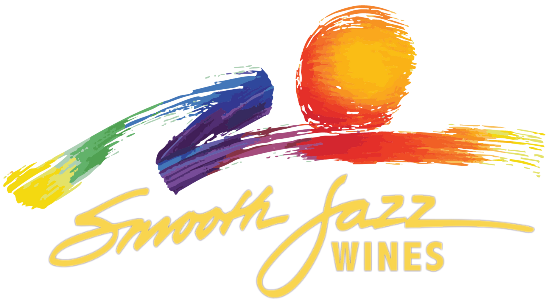 A vibrant logo featuring a colorful brushstroke swoop and an orange sun above the text 