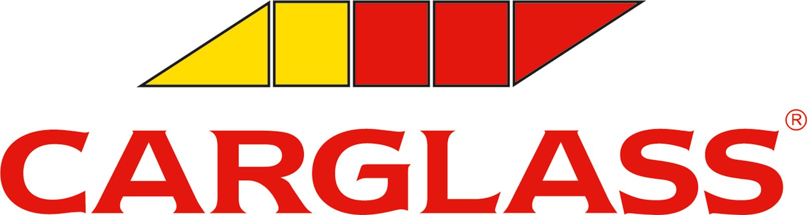 Ein rot-gelbes Logo für Autoglas auf weißem Hintergrund