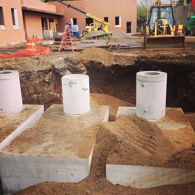 Commercial rain harvesting system concrete