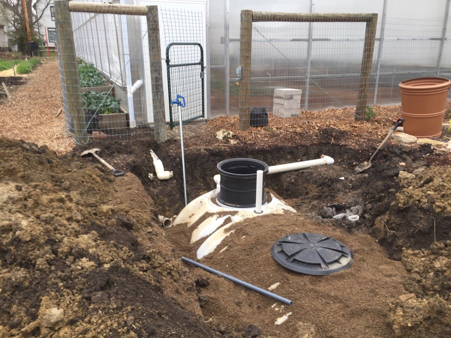 community garden rain harvest tank